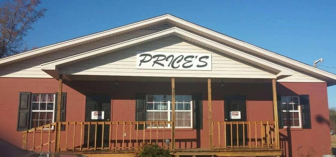 Price's BBQ restaurant storefront in Gilbert, South Carolina